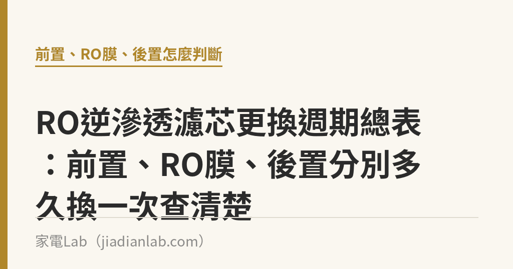 RO逆滲透濾芯更換週期總表:前置、RO膜、後置分別多久換一次查清楚 RO逆滲透濾芯更換週期總表:前置、RO膜、後置分別多久換一次查清楚|家電Lab